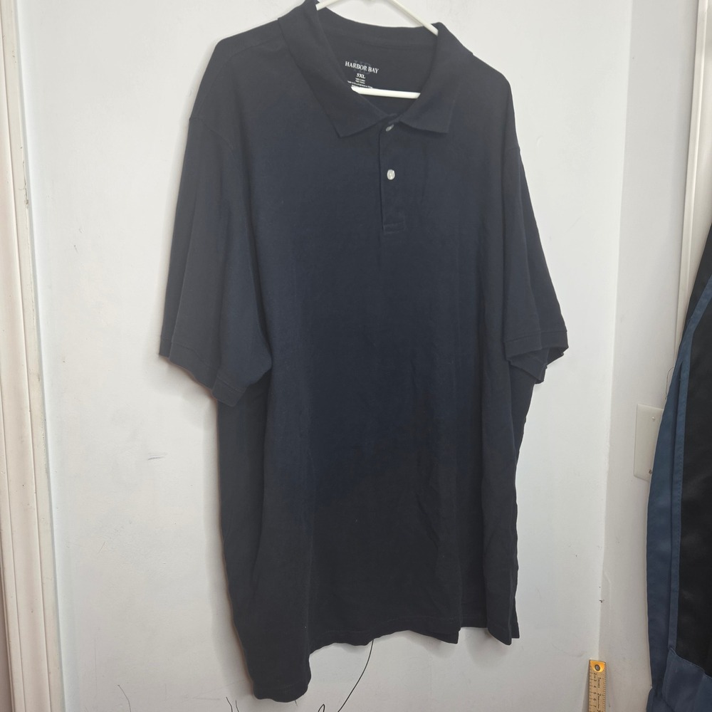 Harbor Bay Mens 5XL Navy Blue Short Sleeve 100% Cotton Pique Polo Shirt